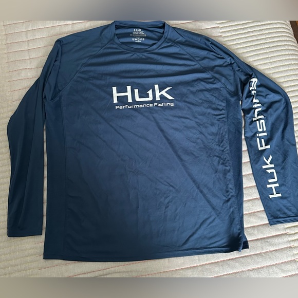 Huk Other - HUK Mens Pursuit Vented Long Sleeve Shirt|+30 UPF Fishing Shirt Blue. XXL